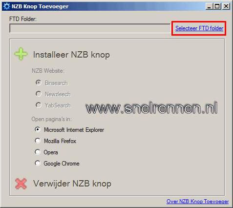 nzb button, knop in ftd toevoegen